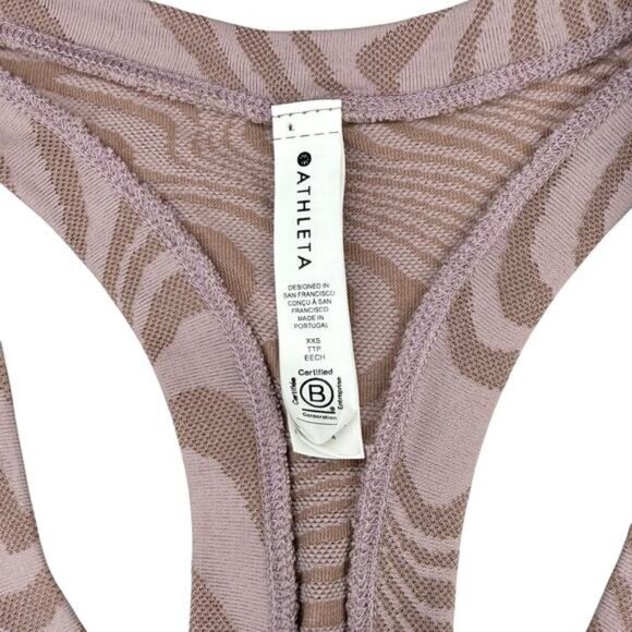 Athleta Momentum Seamless Mauve Marble Racerback Tank Top Size XXS - Picture 4 of 6